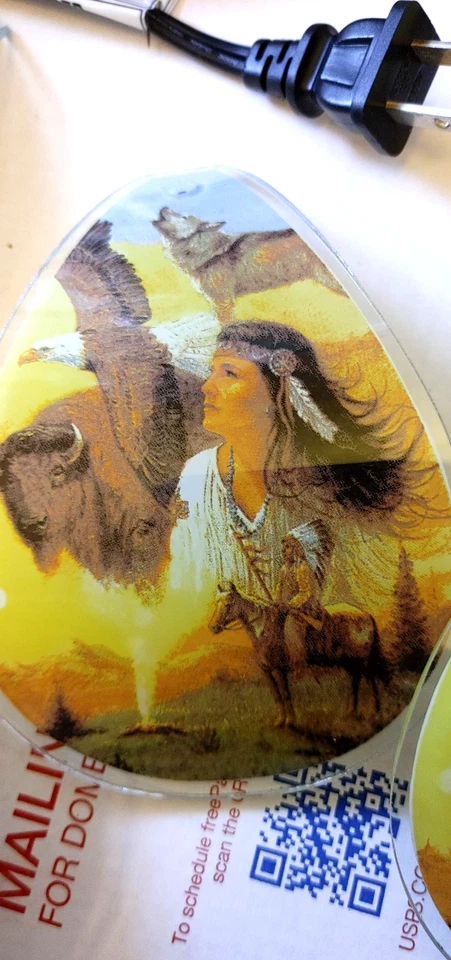 OK Lighting Vintage Native American Indian 3 Way Touch Lamp Brushed Gold 14 inch - Image 4 of 4