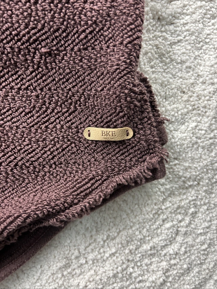 BKE XS 毛衣女式棕色模糊柔软保暖原始边缘套衫 BOHO Y2K — 第 4/4 张图片