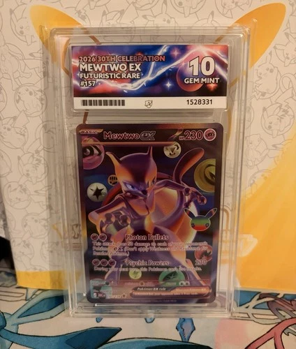 Mewtwo Ex 157/128 30th Celebration Futuristic Rare ACE 10 PERFECT SUBGRADES
