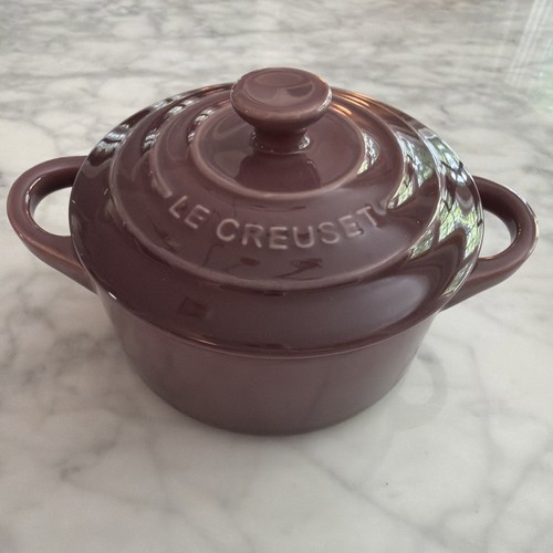 Le Creuset Stoneware Mini Round Cocotte With Lid 10 cm 8 oz Color Rhône