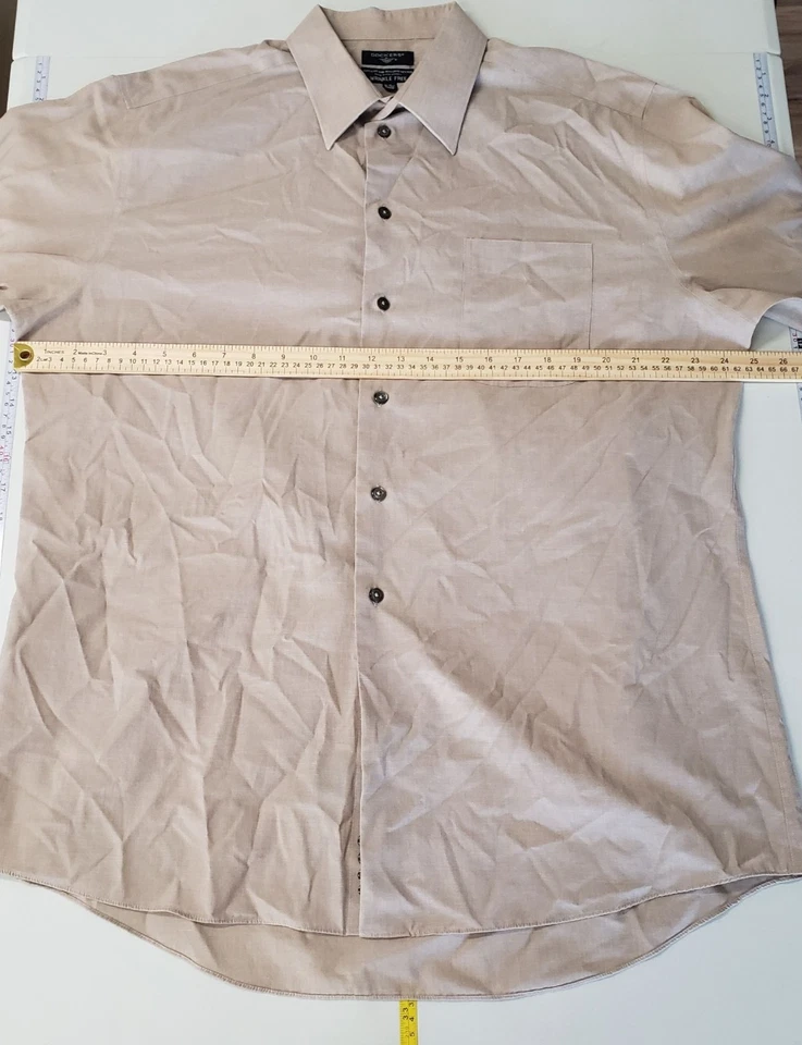 Dockers Mens Wrinkle Free Beige Button Up Shirt Size L Business Casual Neutral - Image 3 of 4