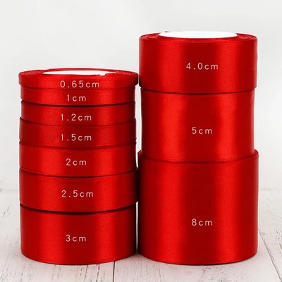 Rotes Satinband Bastelband Geschenkband Dekoband Partyaccessoire 1 Zoll