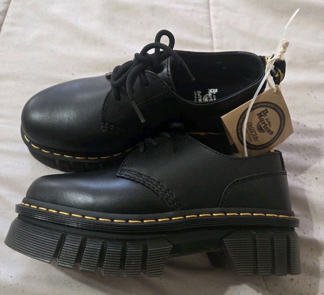 Dr Martens Women's Audrick 3-Eye Platform Shoes Black Women's Size - Main Image