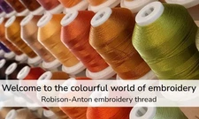 ROBISON ANTON RAYON SUPER STRENGTH THREAD #2450-2499 SOLIDS 1100 YARDS PER SPOOL