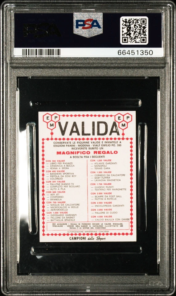 Tarjeta coleccionable PSA 4 Pelé 1966 Panini #168 Campioni Dello Sport - Valida Foto 2 de 3
