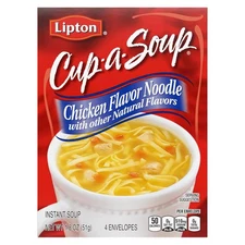 SOUP SECRETS Lipton Cup-a-Soup Instant Soup Chicken Noodle 4 Count For a Warm Cu