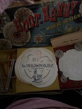 HOOT NANNY MAGIC DESIGNER 1946 METAL SPIROGRAPH TOY DRAWING ART DESIGN GAME VTG