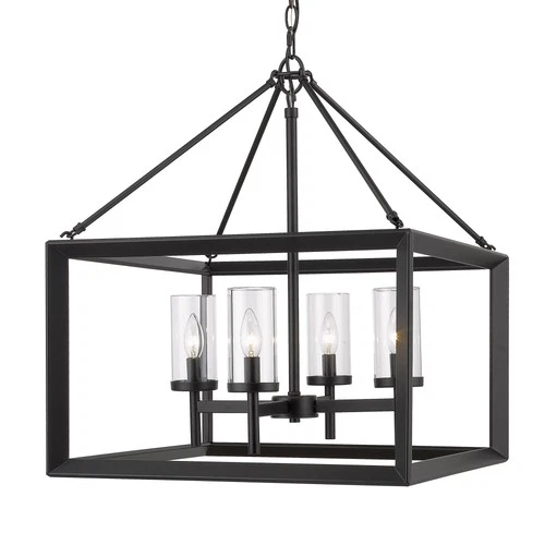 Golden Lighting Smyth 21" Wide Matte Black 4-Light Chandelier - Picture 3 of 5