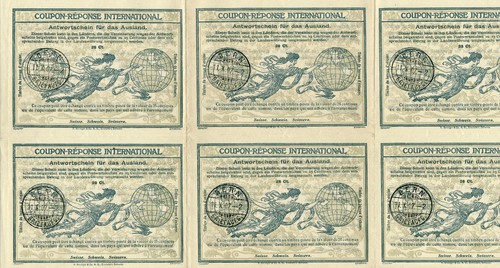 SCHWEIZ / SUISSE - BERN - 11.X.07 - 6er Block - Ro2 - Reply Coupon Reponse
