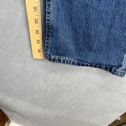 Levis 505 Jeans Mens 40x36 Blue Dark Wash Straight Leg Regular Fit Less Water - Picture 14 of 16