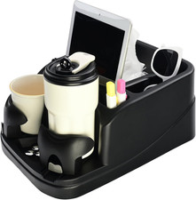 Car Console Organizer, Car Seat Organizer with 2 Adjustable Cup Holders, Center