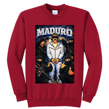 NEW Art Society MADURO ARREST TOON RED Crew Sweater SMALL-4XLARGE MADE IN USA