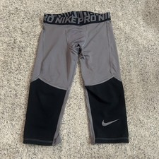 Nike Kids Pro Gray and Black Capri Leggings Youth medium