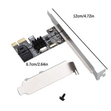1Pc PCIe to SATA3.0 2-Ports SATA III Expansion Controller Adapter Card 6G