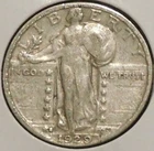 Silver Quarter - Standing Liberty - 1929-S (Sharper.  2 tiny scratches.) [827]