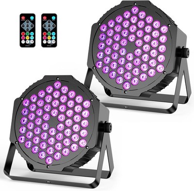 Stage Par Lights 2 Pack 90W RGB Adjustable Remote DMX