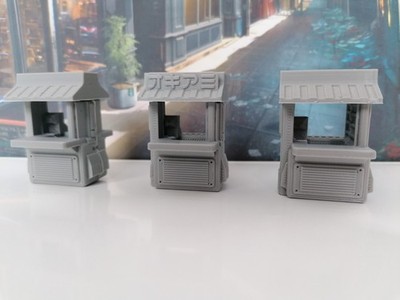 28mm Sci Fi Gelände, Street Food Kiosk, Stargrave, Legion, Cyberpunk, Neo Tokyo