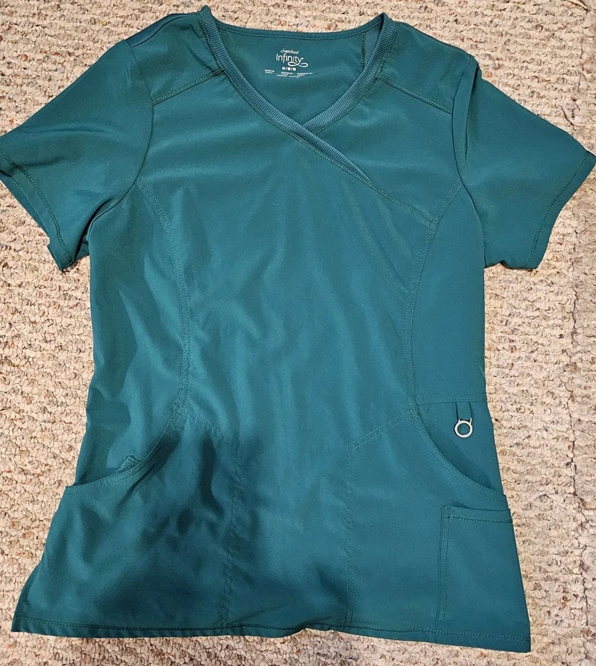 Blusa Médica Cherokee Infinity Para Mujer Mediana Verde Cazador - 4 Bolsillos... Foto 4 de 4