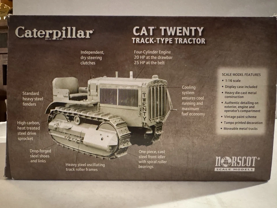 Norscot 1:16 scale Caterpillar CAT TWENTY Track-Type Tractor w/Box - Image 3 of 4
