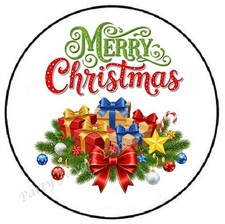 MERRY CHRISTMAS PRESENTS FIR ENVELOPE SEALS LABELS STICKERS PARTY FAVORS
