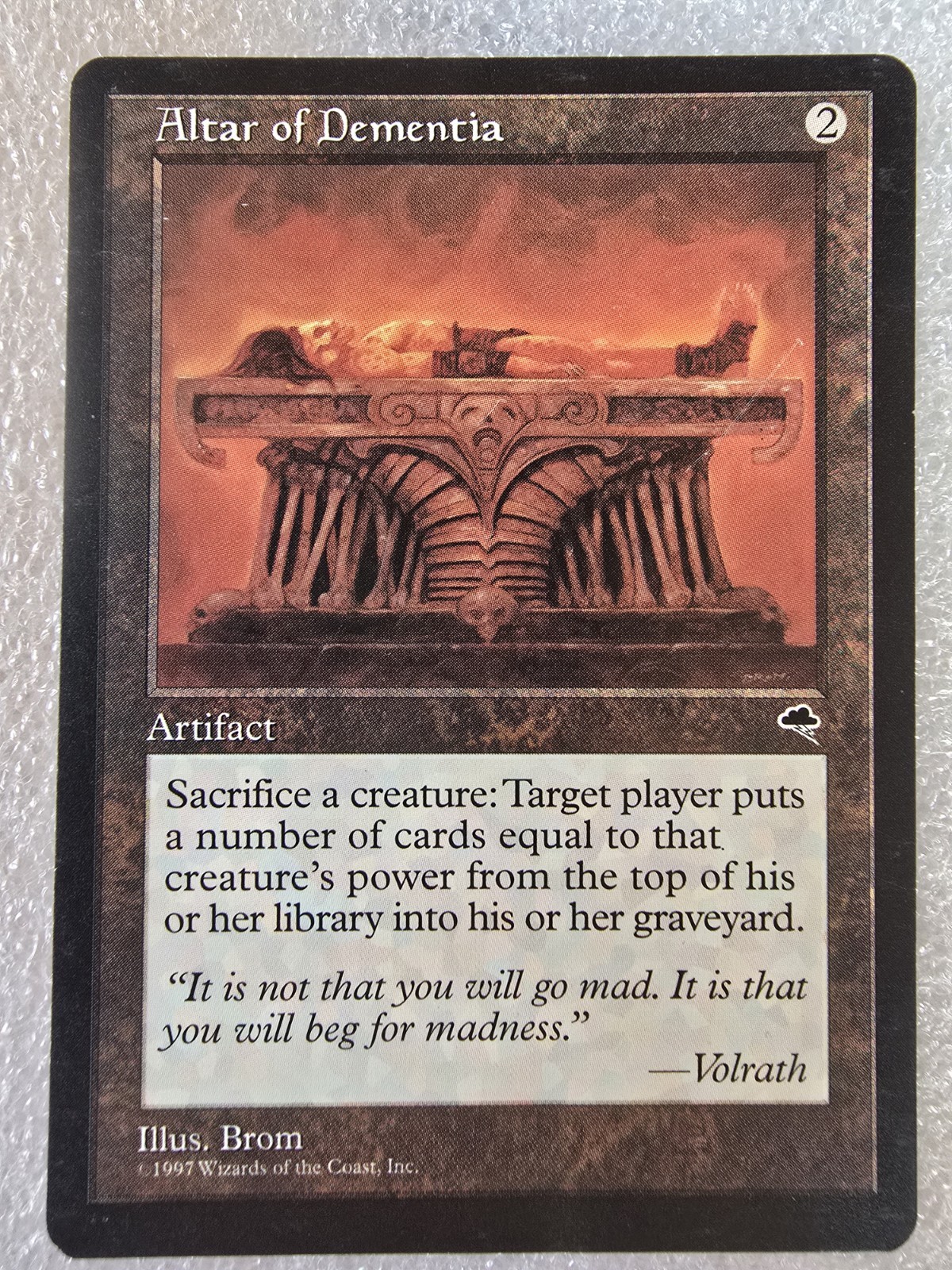 MTG Altar of Dementia Tempest Rare Artifact Old School Magic The Gathering