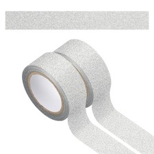 2Roll Glitter Paper Washi Tape, Glitter Film Decorative Tape for DIY, Silver