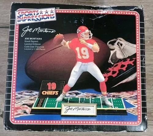 JOE MONTANA KANSAS CITY CHIEFS SPORTS IMPRESSIONS SIGNED  STATUE/FIGURINE #/1500