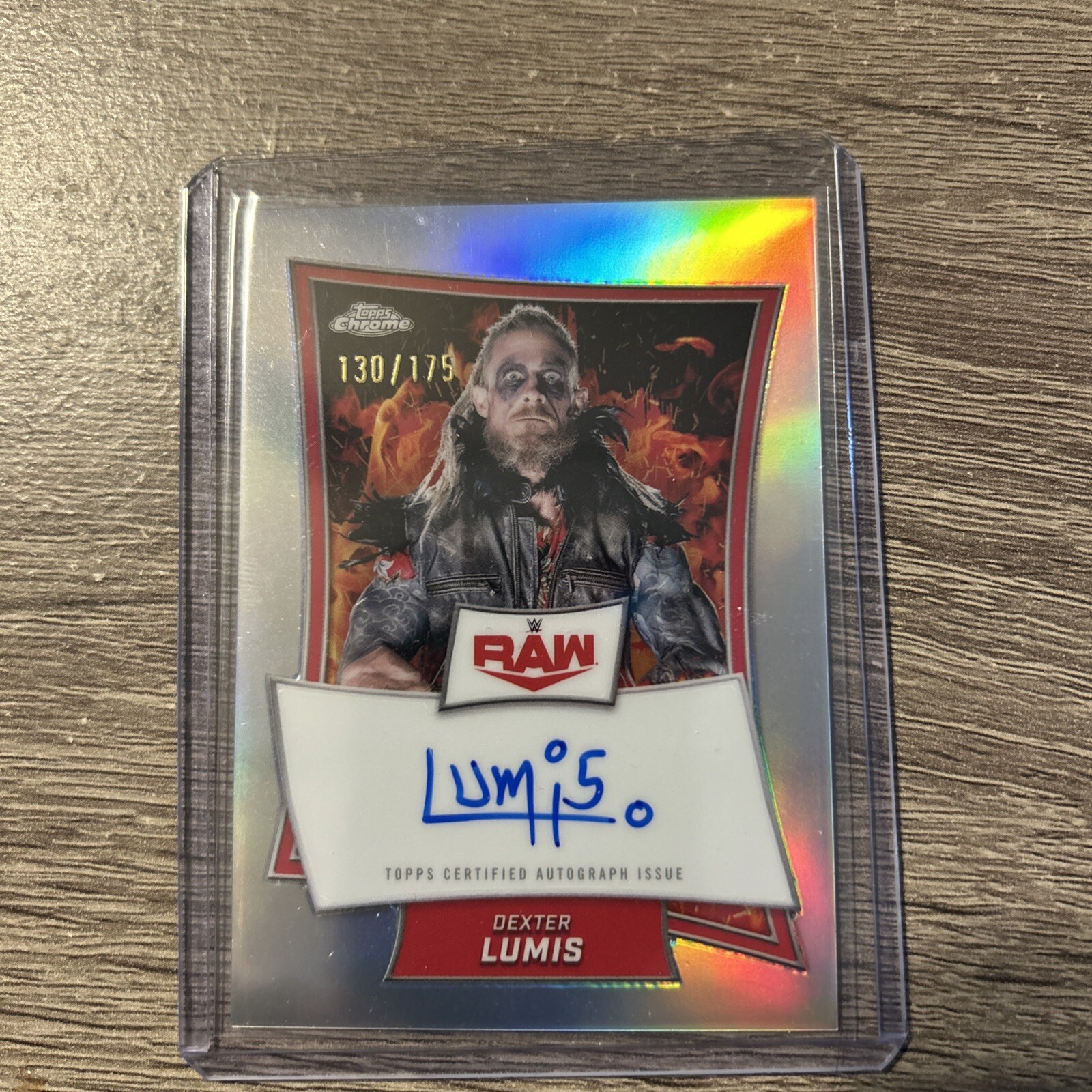 Dexter Lumis 2025 Topps Chrome WWE Red Brand Refractor Auto Autograph /175