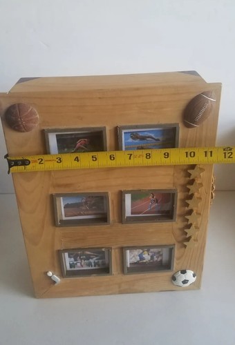 3 Shelf Sports Award Cabinet W/ 6 Picture Frame Door/ Picture Award Storage Box - Picture 16 of 21