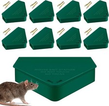 8 Pcs Mouse Bait Station with Keys Indoor Outdoor for Rats Mice Green 1