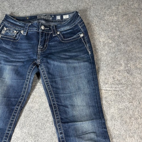 Miss Me Jeans Damen 27 Signature Bootcut verzierte Quertaschen Medium Wash - Bild 2 von 10