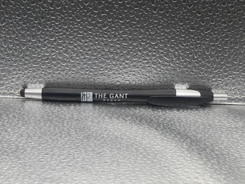 The Gant Aspen Resort Colorado Black Gray White Stylus Advertising Ballpoint Pen - Picture 8 of 10