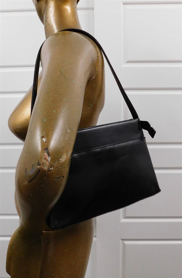 Bolso de hombro Lederer Paris vintage de cuero negro Foto 2 de 4