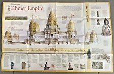 National Geographic Supplement: The Khmer Empire & Southeast Asia Map, 31"x20"