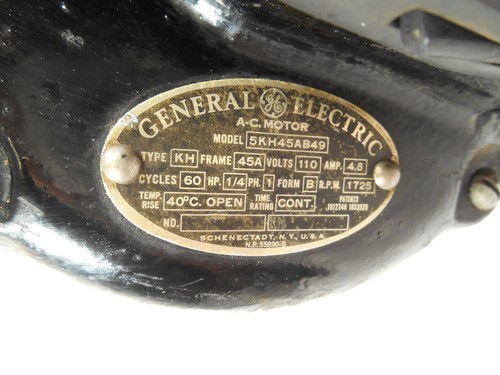 Antiguo motor eléctrico GE 1745 RPM 1/4HP 110V - Imagen 4 de 11