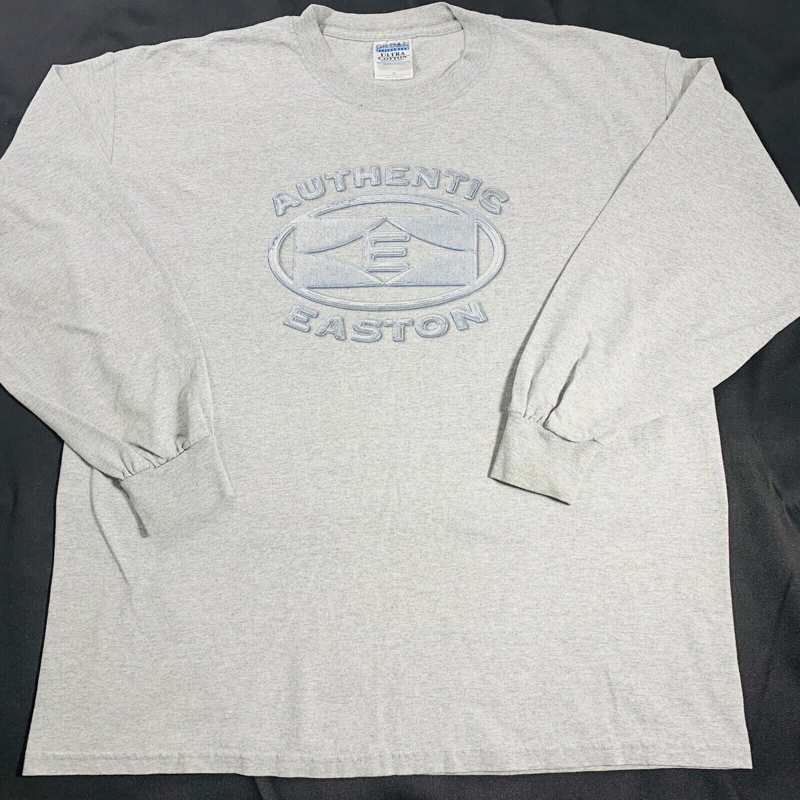 Vintage 90s Easton Baseball Logo Promo Long Sleeve Gray TShirt Sz XL Crew Neck eBay