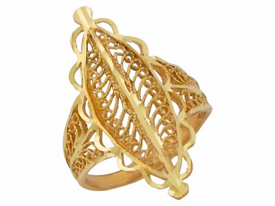 Filigranes Design Damen Alltagsring 10 Karat oder 14 Karat Gelbgold
