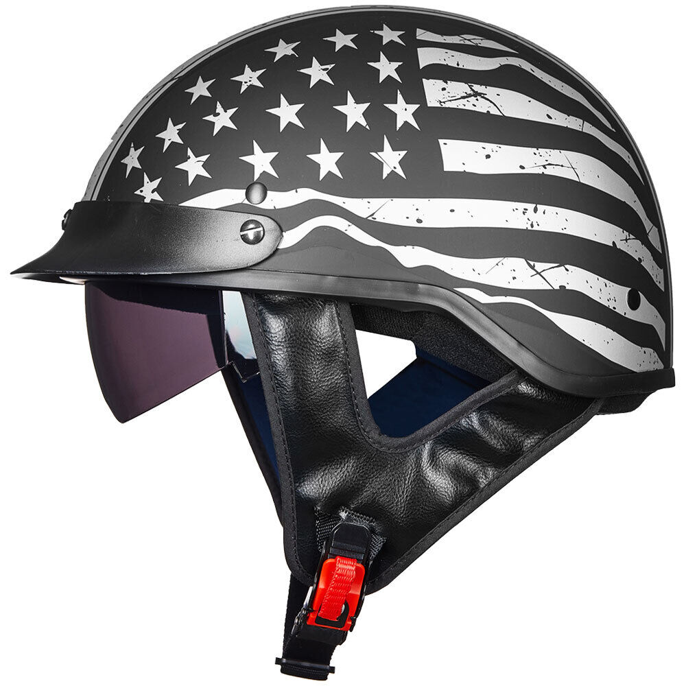 ILM Seller Refurbish Motorcycle Vintage Half Helmet Open Face Sun Visor