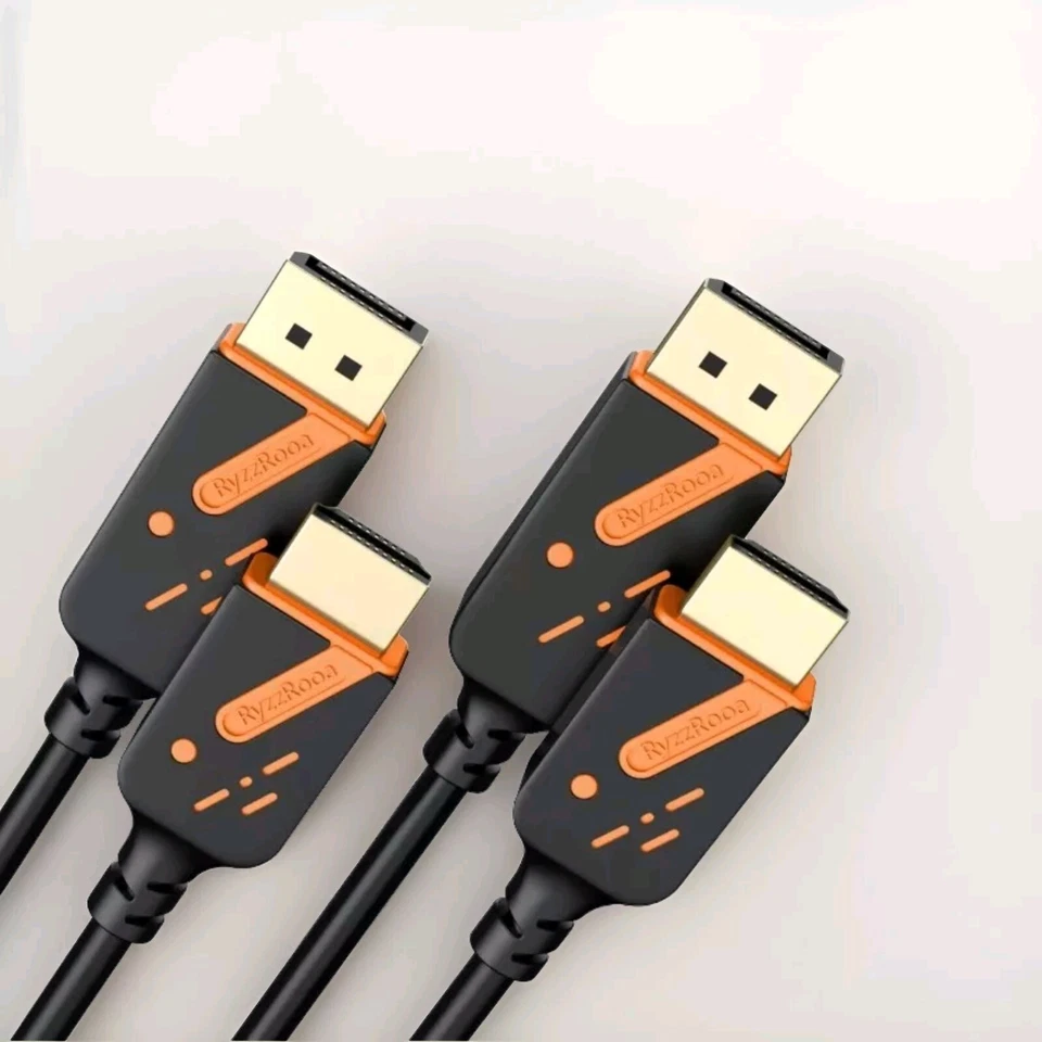 Paquete de 2 cables RyzzRooa, DisplayPort a HDMI de 3 pies, DP a HDMI chapados en oro Foto 4 de 4