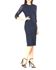 NWT JS Collections Side Slit Hem Dress in Navy - Size 4 MD20