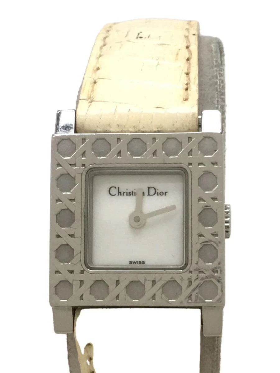 Montre femme Christian Dior à quartz analogique cuir blanc ROUGE occasion