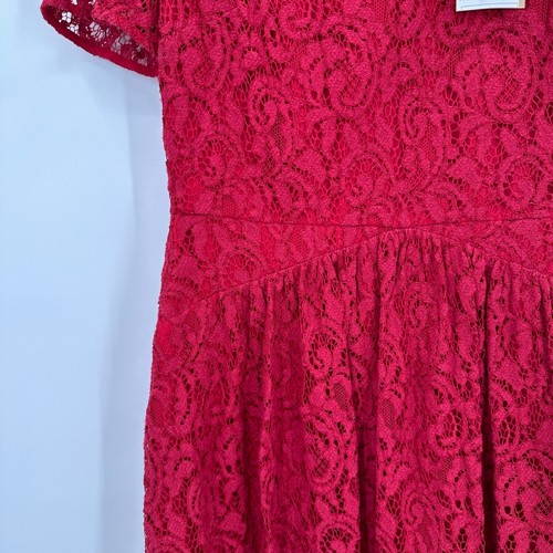 Burberry Christy Lace Fit and Flare Mini Dress 10 US/12 UK/IT 44 Parade Red NEW - Picture 6 of 15