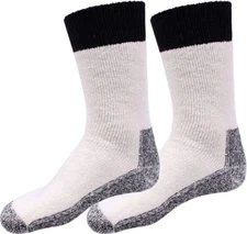 Mens Natural Heavyweight Thick Thermal Winter Boot Socks Pair USA Made