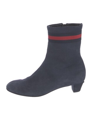 Gucci Blue Suede Ankle Boots Size 37.5