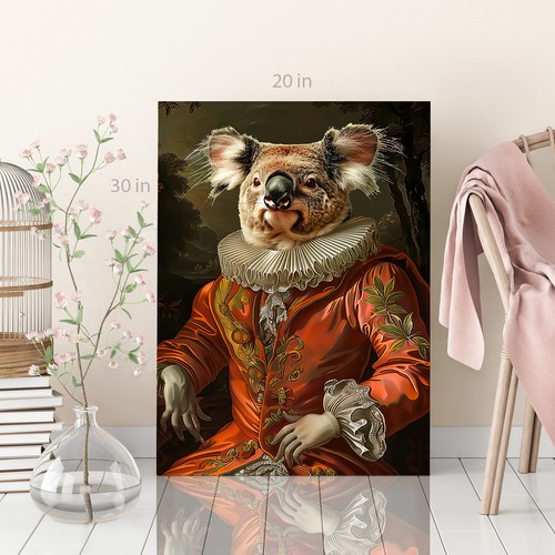 Koala Bear as Human in Clothes Canvas Wall Art Picture Print Ready To Hang - Picture 2 of 6