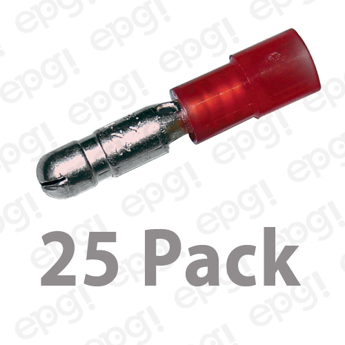CONECTOR BALA MACHO NYLON .156 ROJO CALIBRE 22-18 #300MN-25PK - Imagen 1 de 2