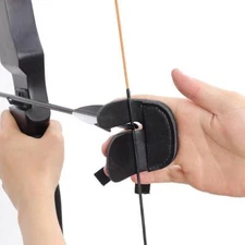 2PCS Archery Leather Archery Finger Tabs Finger Guard for Shooting Practice Gear