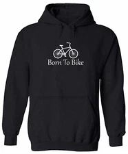 Ride Bicycle Unisex Pullover Sweatshirt Hoodie Sweater Graphic Gift Born To Bike