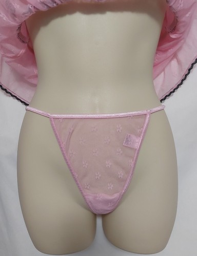 Victoria’s Secret Pink & Black Sheer Lace Sissy Babydoll Nightgown & Panty M - Picture 4 of 8