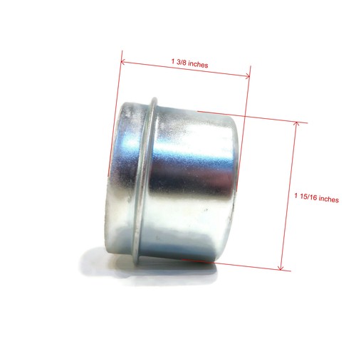 Metal Grease Cap, 1.98" Diameter, with Rubber Plug for 2,000-3,500 lb Axles - Imagen 3 de 5